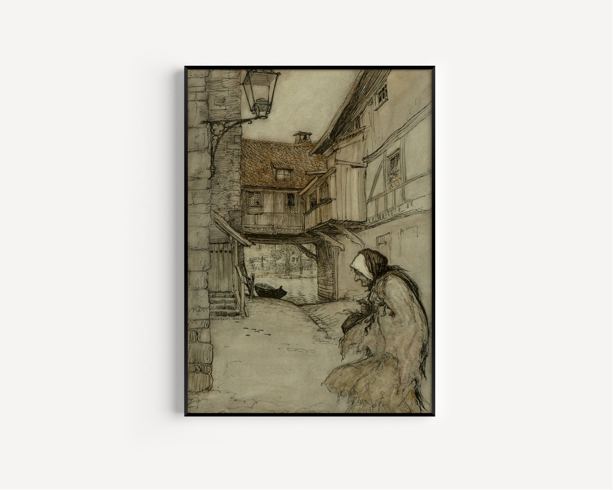 Arthur Rackham — Once There Was a Poor Old Woman Who Lived in a Village | Fairy Tale Illustration Print