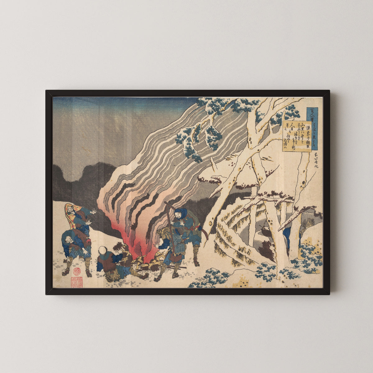 Katsushika Hokusai — One Hundred Poems Explained by the Nurse: Poem by Minamoto no Muneyuki Ason | Japanese Woodblock Print (Ukiyo-e)