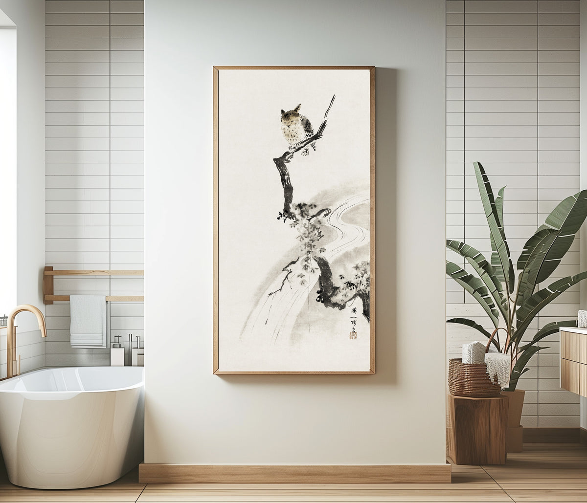Hanabusa Itchō — An Owl Perched in a Tree | Japanese Ink Painting Art Print