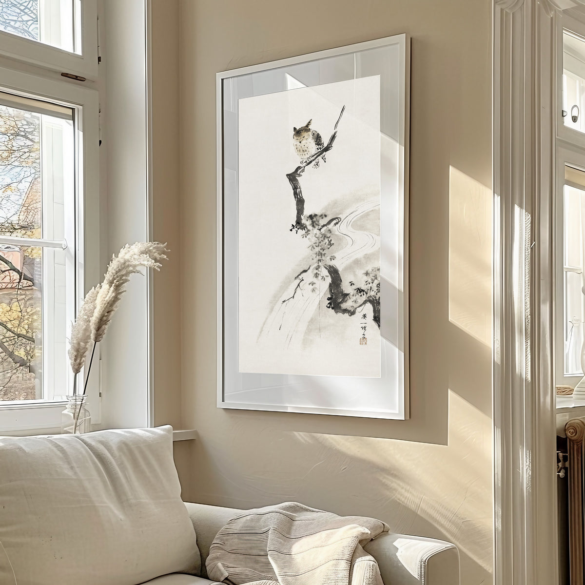 Hanabusa Itchō — An Owl Perched in a Tree | Japanese Ink Painting Art Print