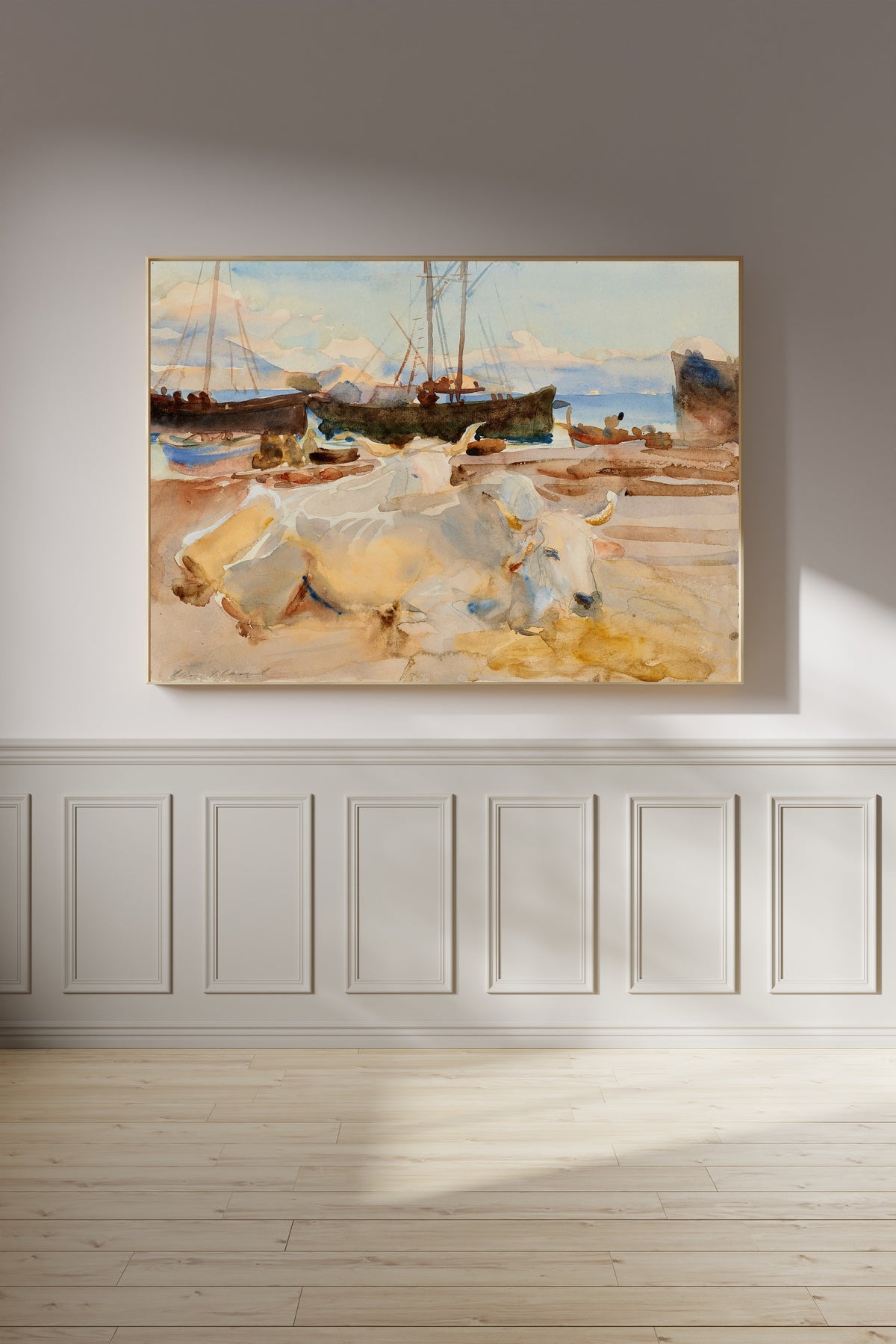 John Singer Sargent — Oxen on the Beach at Baia | Fine Art Print