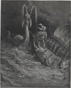 Gustave Doré — Pantagruel Fights the Physeter | Wood Engraving Print
