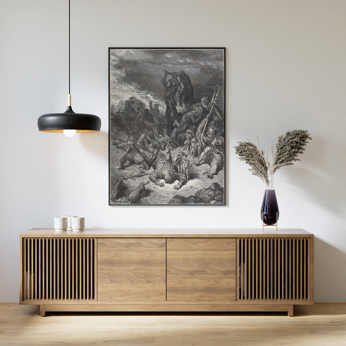 Gustave Doré — Pantagruel Seizes Loup Garou by the Feet | Wood Engraving Print