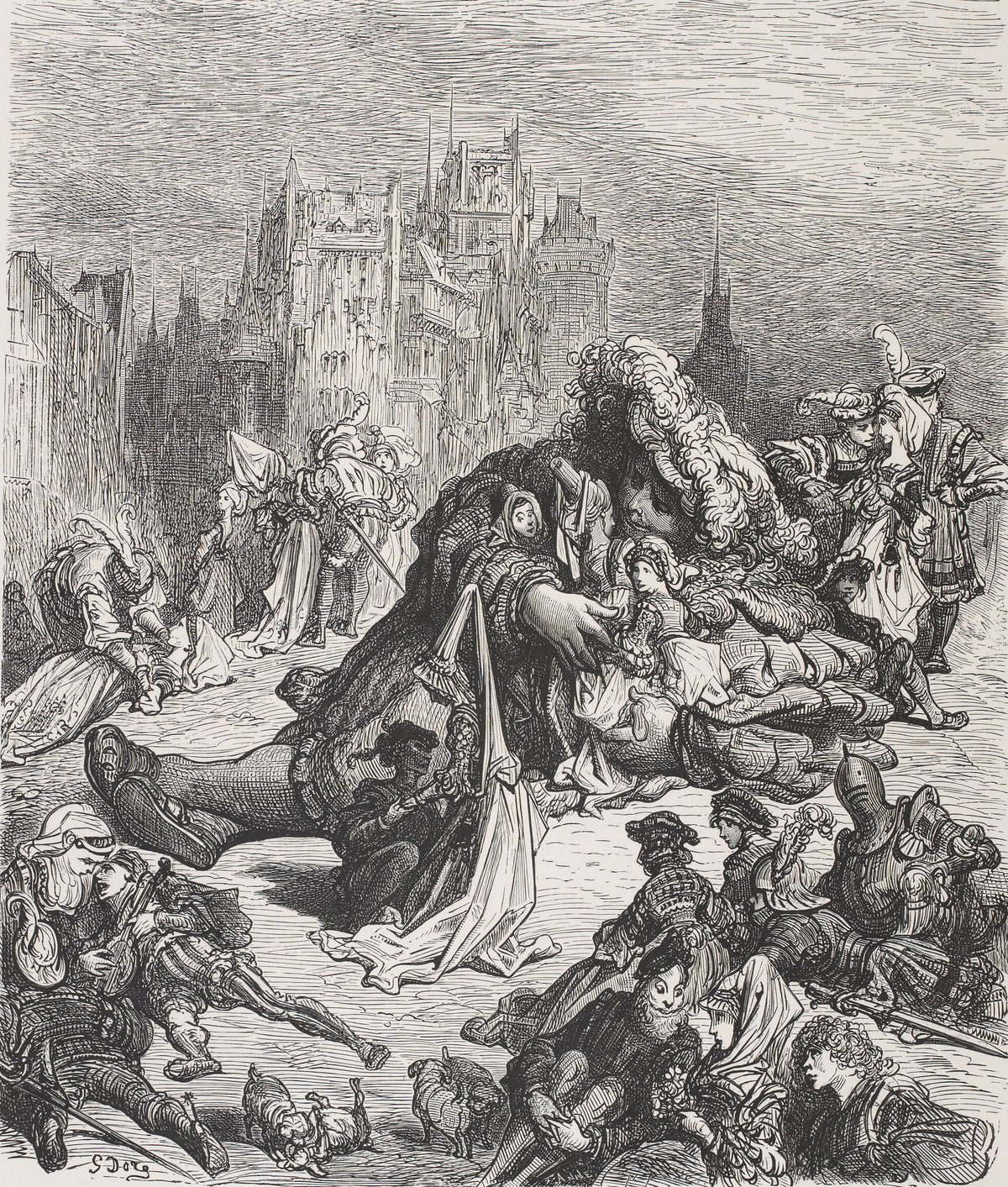 Gustave Doré — Pantagruel in Avignon | Wood Engraving Print