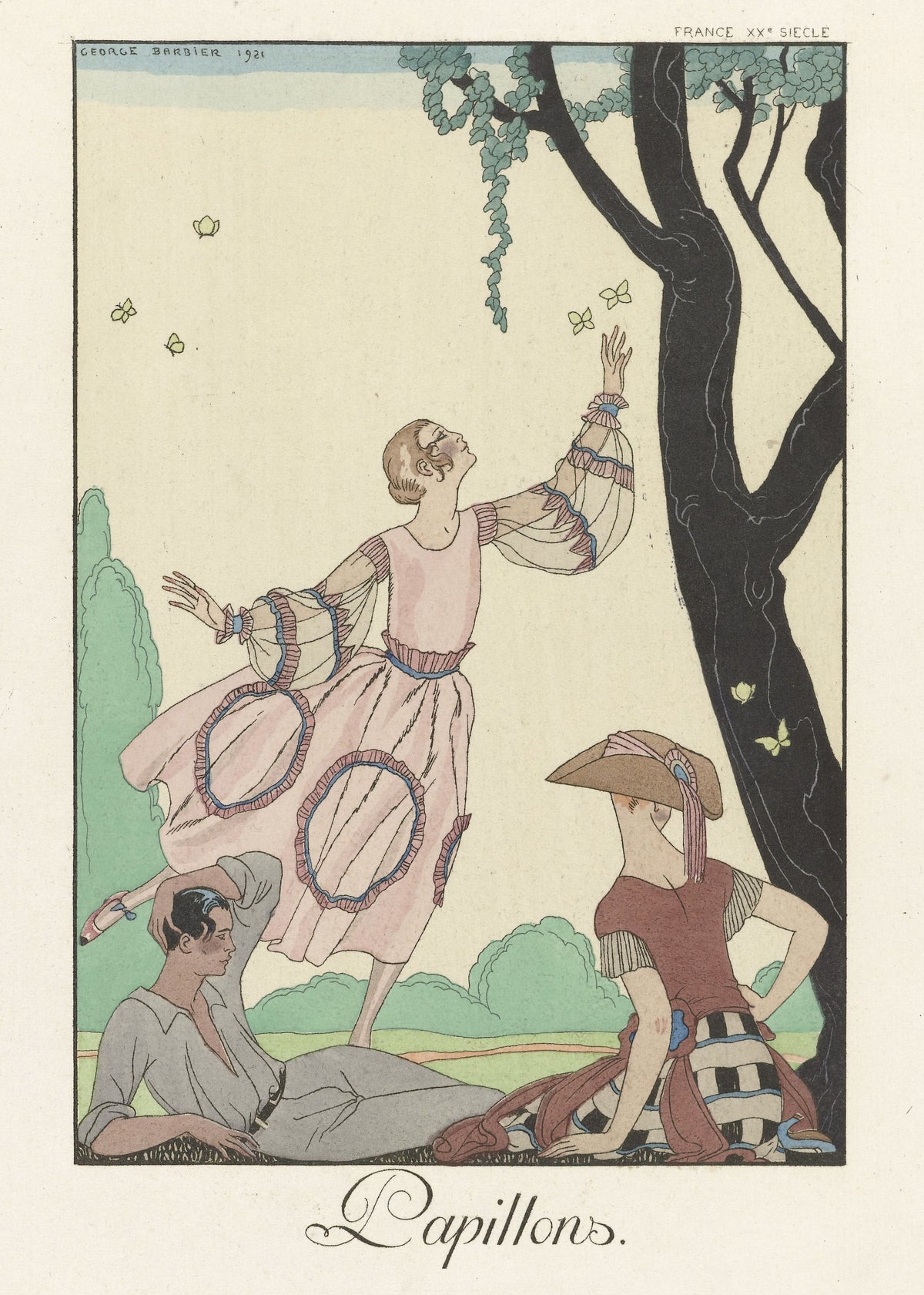 George Barbier — Papillons | Art Deco Fashion Print