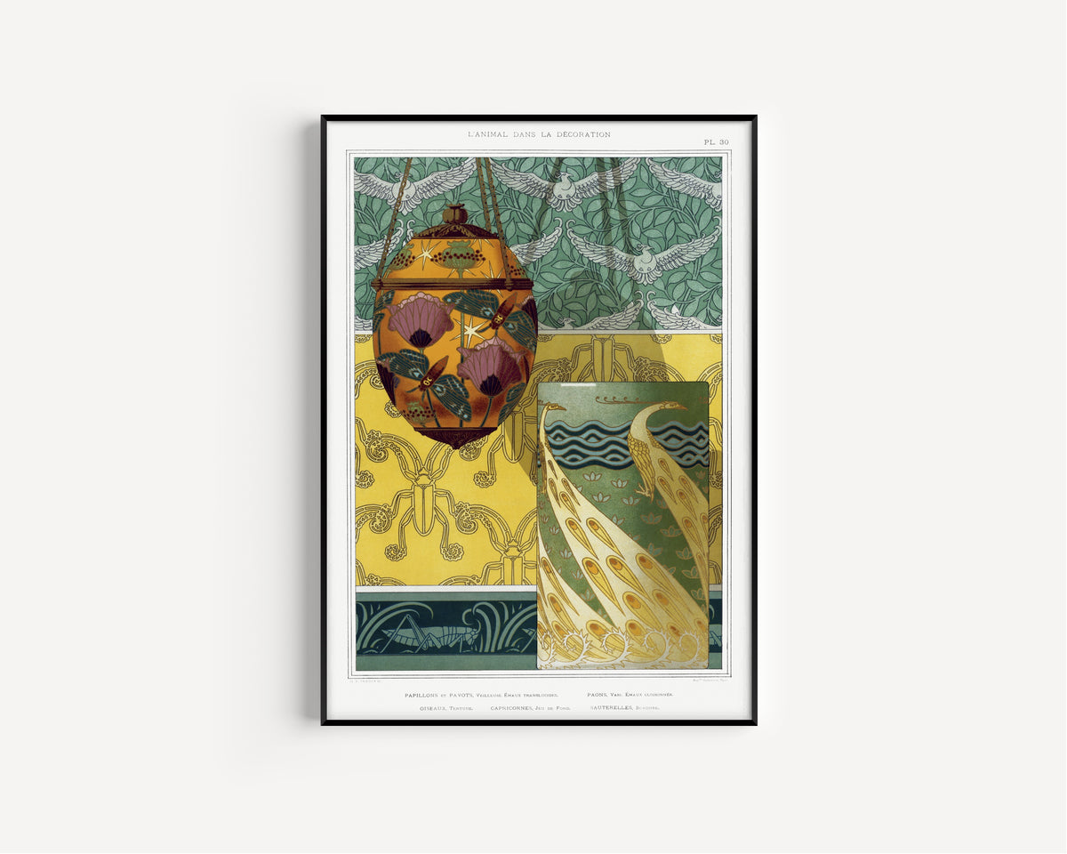 Maurice Pillard Verneuil — Papillons et Pavots (Butterflies and Poppies), Plate 30 | Ornament Plate Print