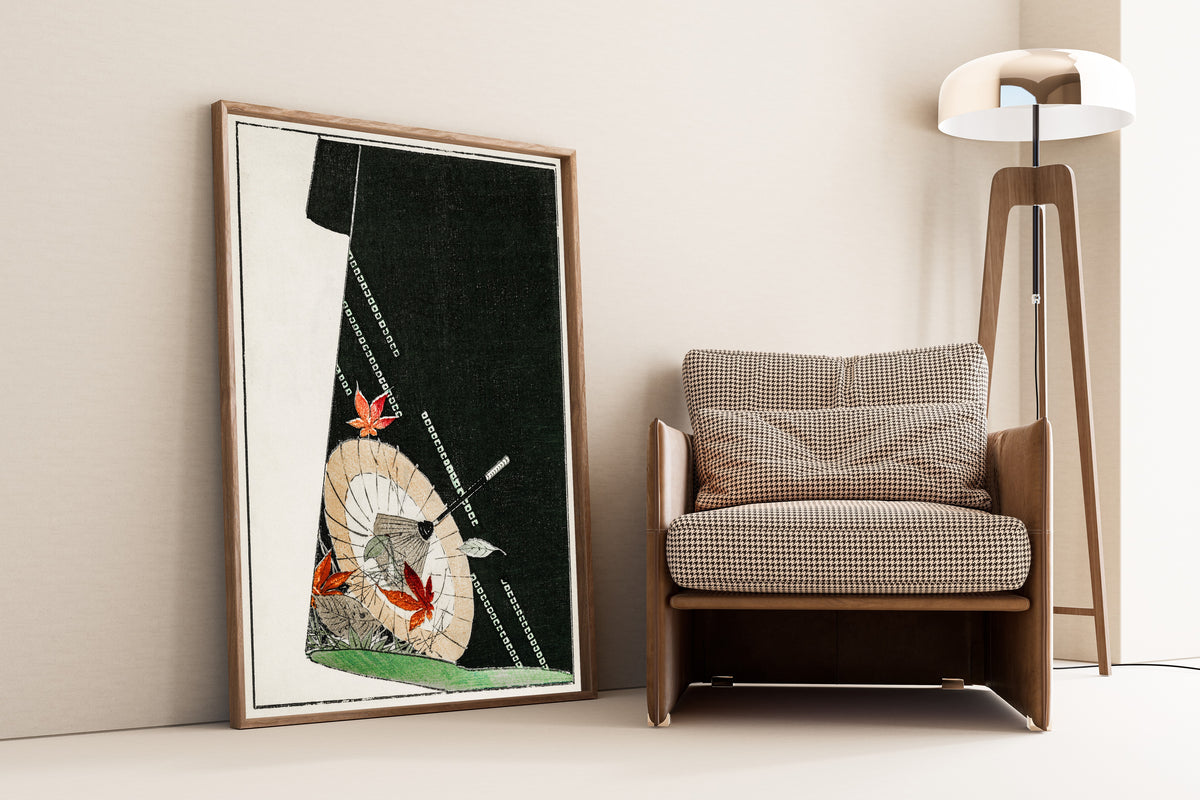 Watanabe Seitei — Parasol Print on a Japanese Robe | Japanese Woodblock Print