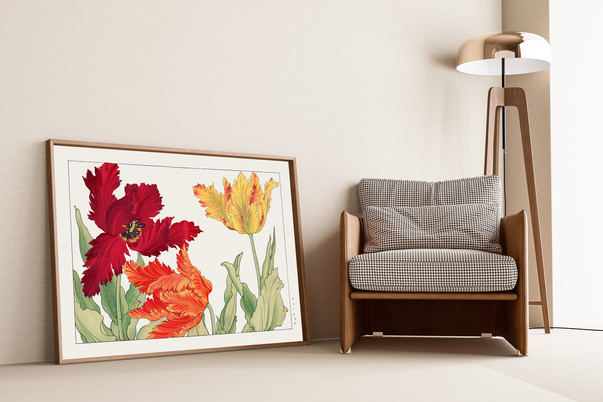 Tanigami Kōnan — Parrot tulip | Japanese Botanical Woodblock Print