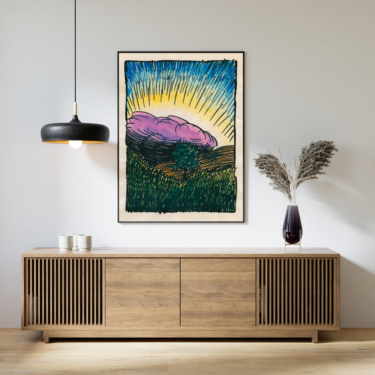 Karl Wiener — Pavement and Meadow No. 17 | Modernist Landscape Print