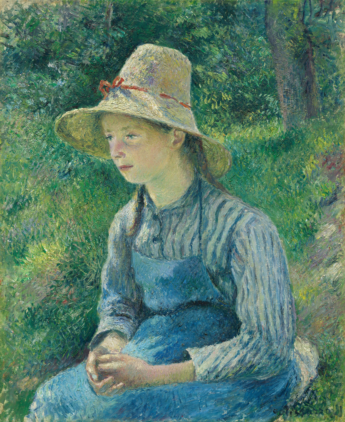 Camille Pissarro — Peasant Girl with a Straw Hat | Fine Art Print