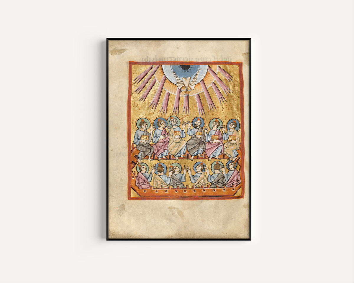 Pentecost (Rays from Heaven) | Illuminated Manuscript Print