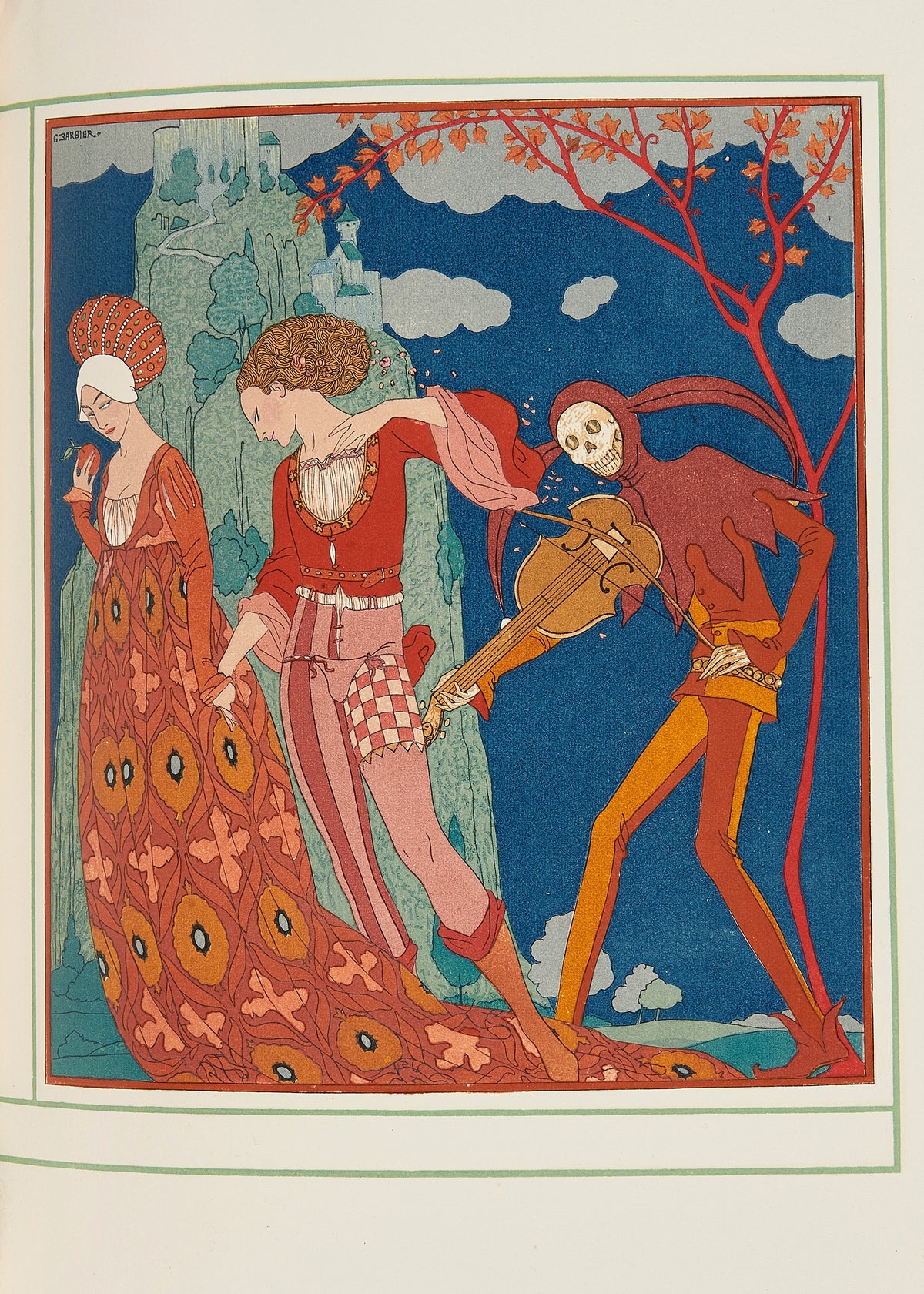 George Barbier — Personnages de comédie (Skeleton Fiddler) | Art Deco Print