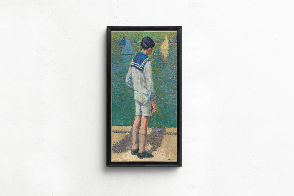 Henri Martin — Petit garçon au bord du bassin du Jardin du Luxembourg à Paris | Pointillist Portrait Print