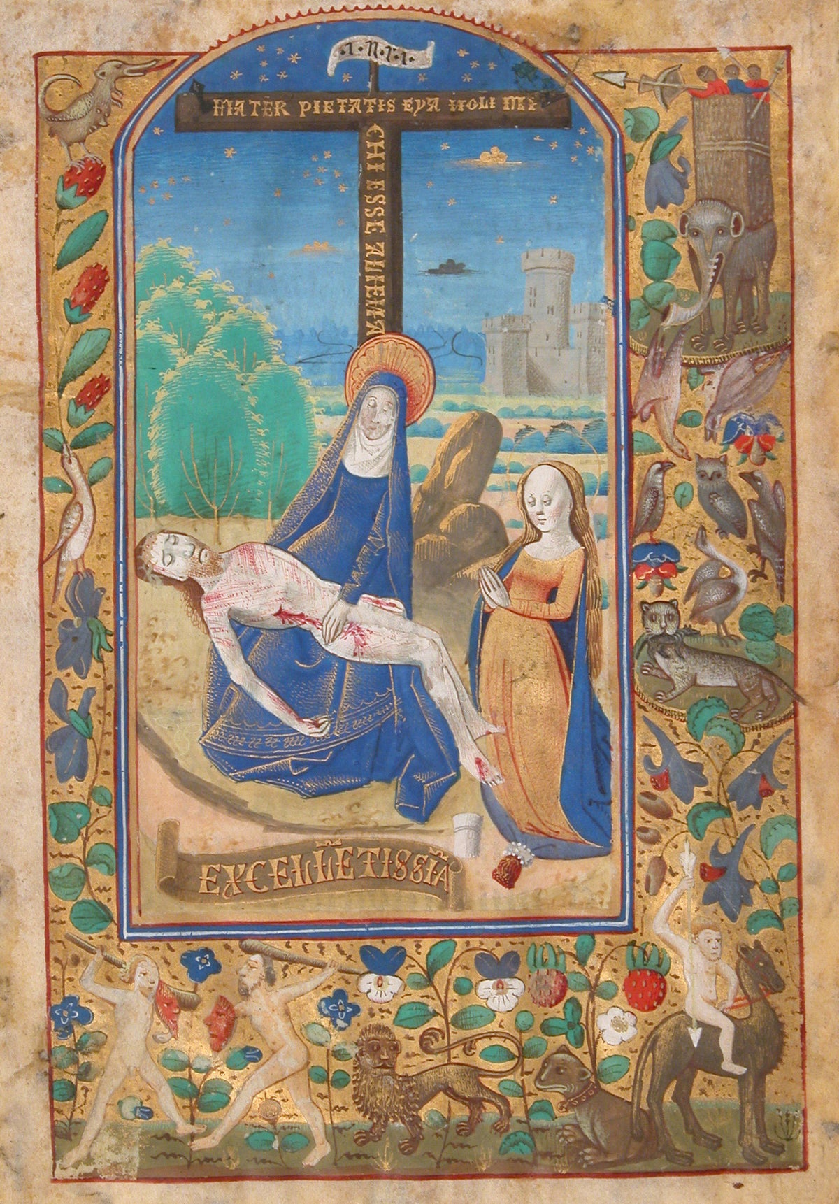 Pietà, from a Book of Hours | Illuminated Manuscript Print