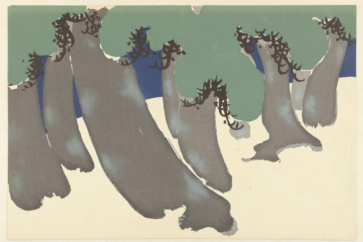 Kamisaka Sekka — Pine Trees | Japanese Woodblock Print