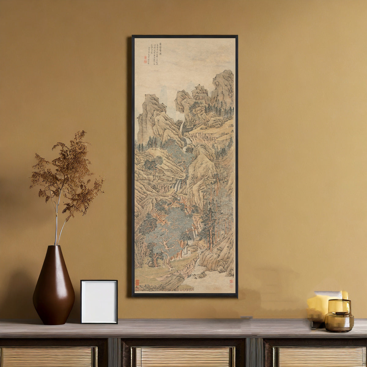 Wen Zhengming — Playing the Qin in a Secluded Valley | Chinese Ink Painting Art Print