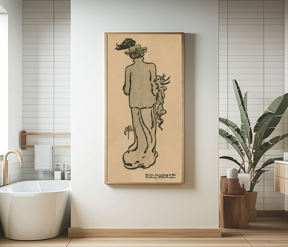 Pamela Colman Smith — Portia Hurrying to the Railway Station | Illustration Art Print