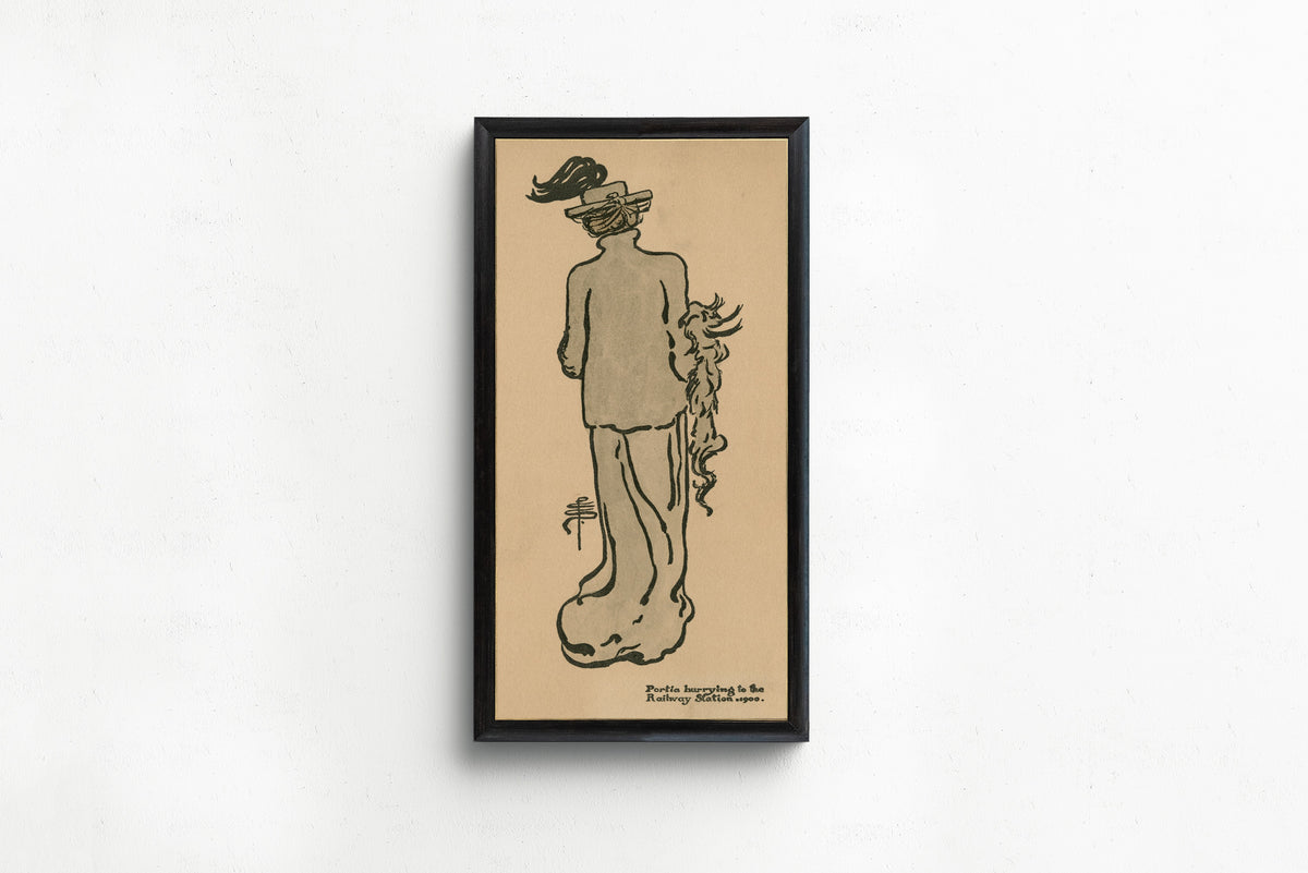 Pamela Colman Smith — Portia Hurrying to the Railway Station | Illustration Art Print