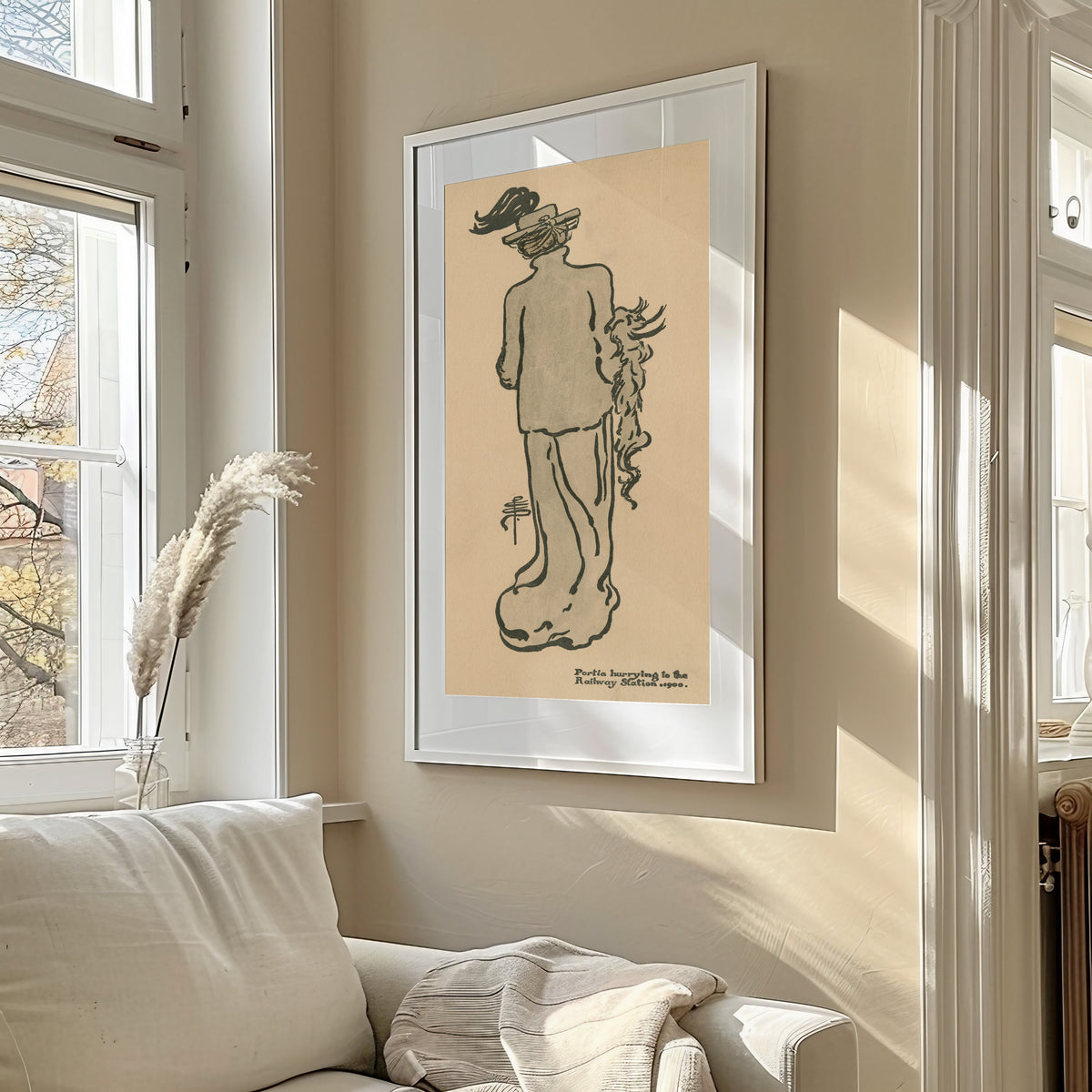 Pamela Colman Smith — Portia Hurrying to the Railway Station | Illustration Art Print