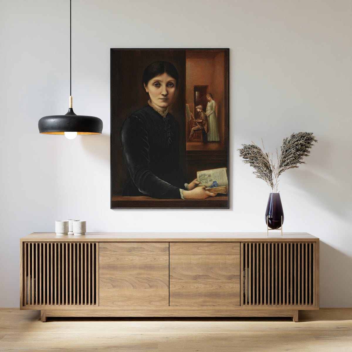 Edward Burne-Jones — Portrait of Georgiana Burne-Jones (with Philip and Margaret) | Pre-Raphaelite Art Print