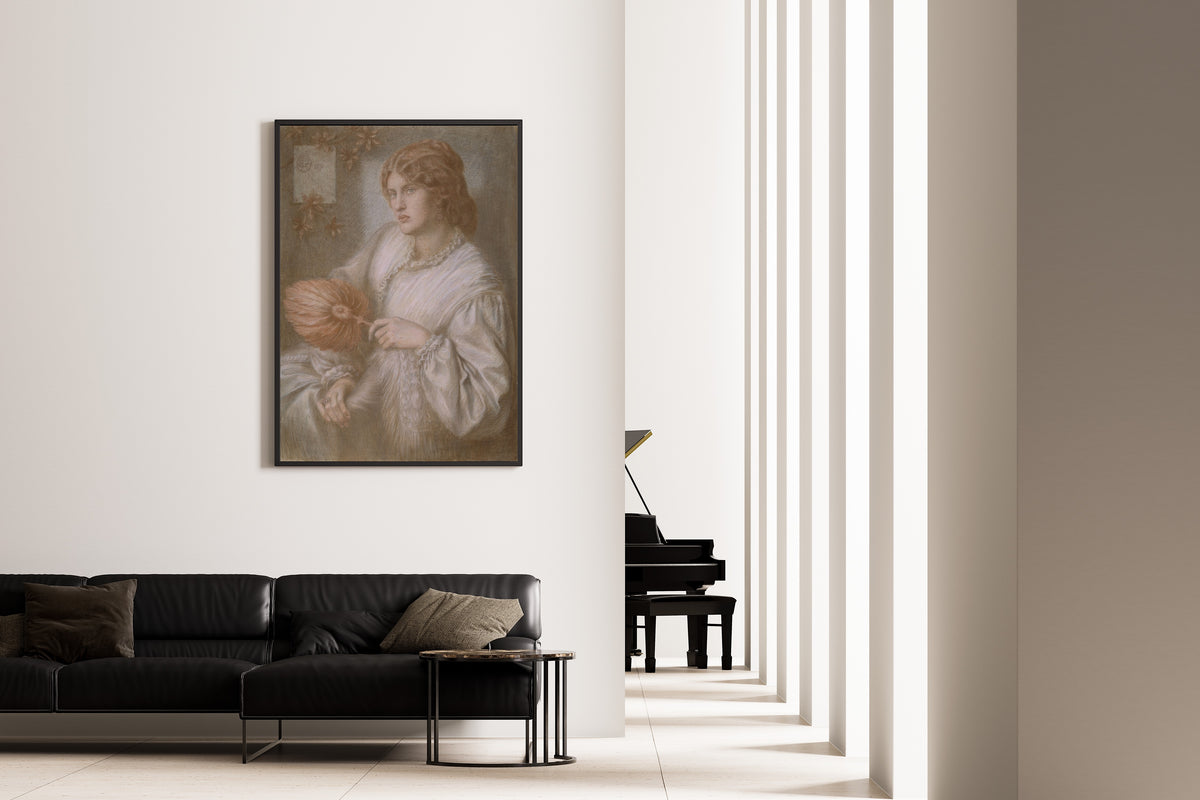 Dante Gabriel Rossetti — Portrait of Woman with a Fan | Pre-Raphaelite Art Print