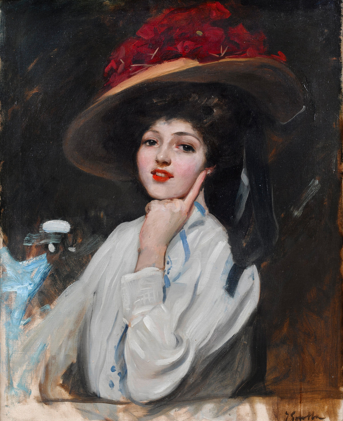 Joaquín Sorolla — Portrait of a Young Woman in a Hat | Fine Art Print