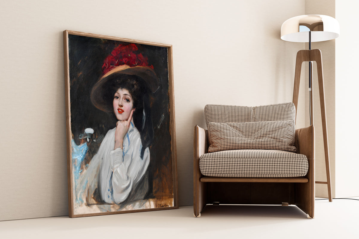 Joaquín Sorolla — Portrait of a Young Woman in a Hat | Fine Art Print