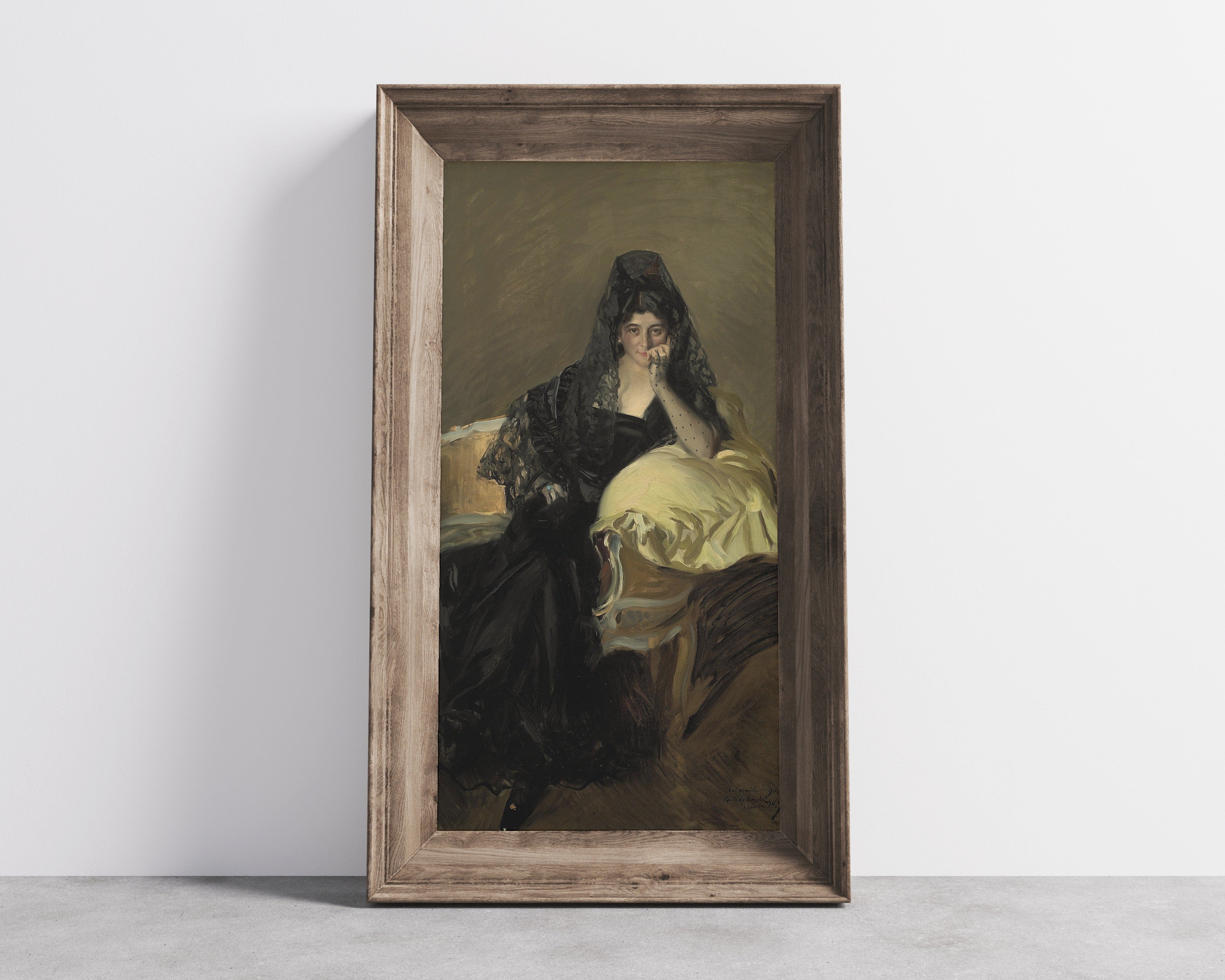 Joaquín Sorolla — Señora de Urcola in a Black Mantilla | Fine Art Print