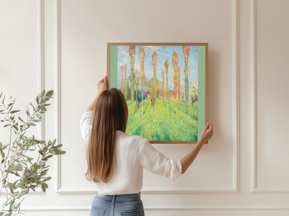 Henri Martin — Prairie ensoleillée aux peupliers | Pointillist Landscape Print