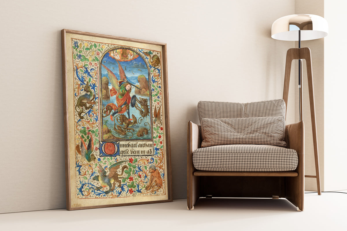 Lieven van Lathem — Prayer Book of Charles the Bold: Saint Michael | Illuminated Manuscript Print