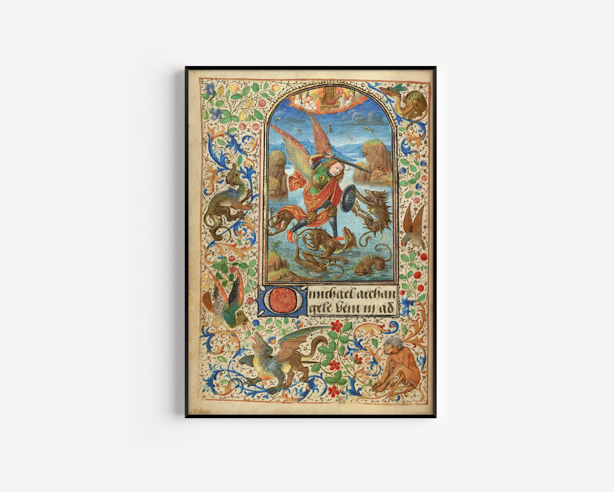 Lieven van Lathem — Prayer Book of Charles the Bold: Saint Michael | Illuminated Manuscript Print