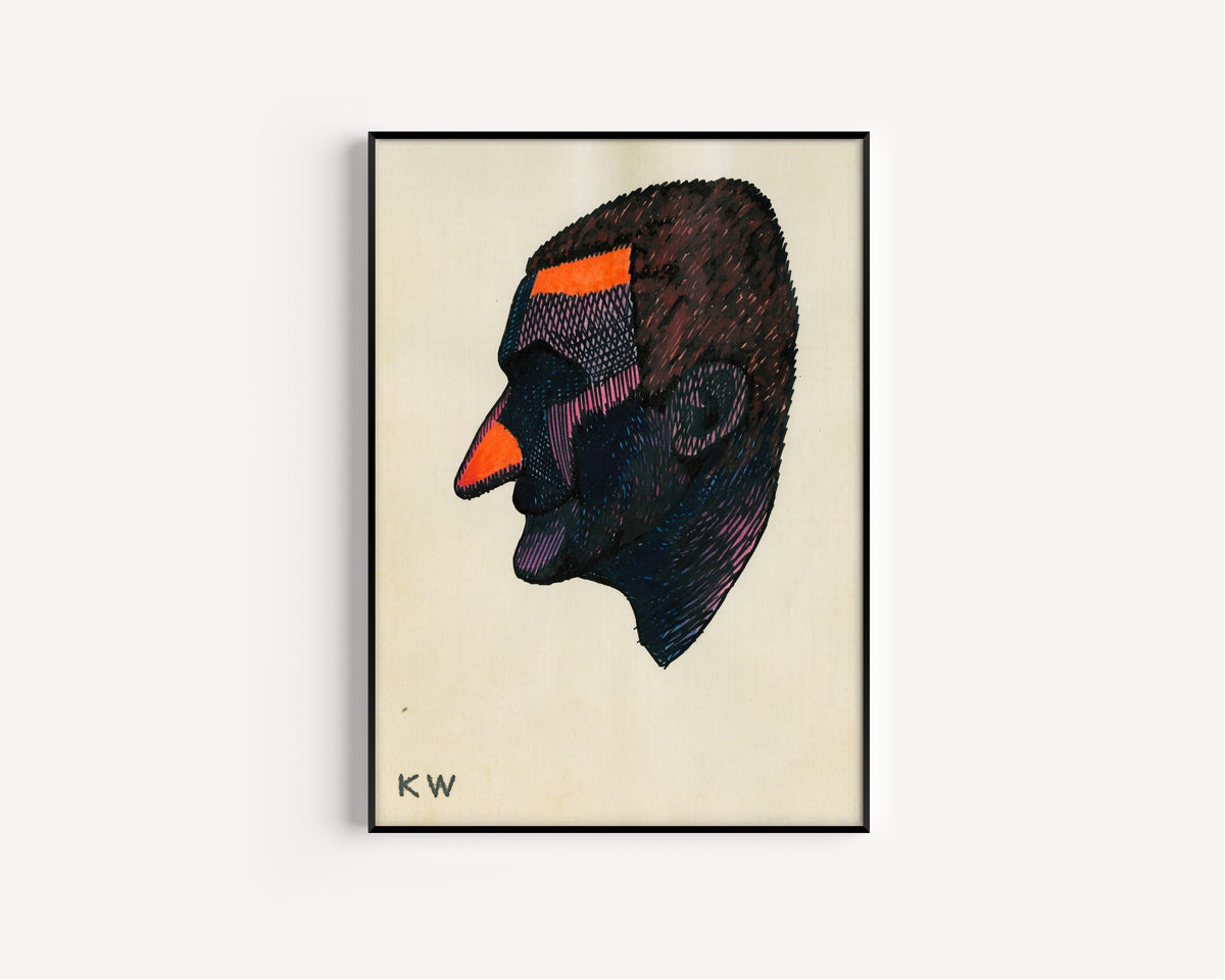 Karl Wiener — Profile Head Study No. 2 | Expressionist Art Print