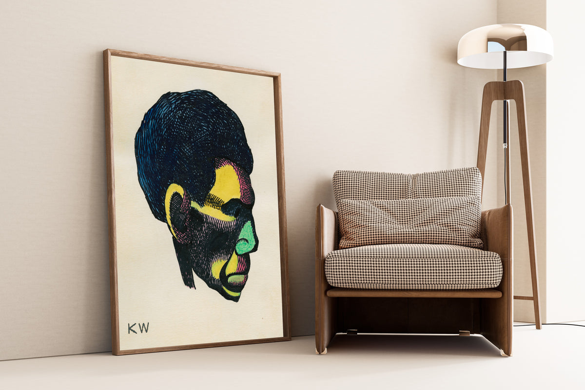 Karl Wiener — Profile Head Study No. 6 | Expressionist Art Print