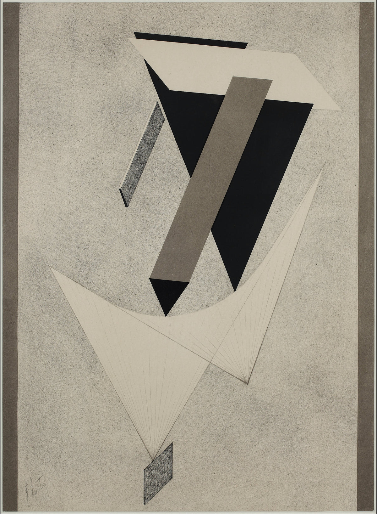 El Lissitzky — Proun Portfolio: Grey and Black Triangles | Constructivist Lithograph Print