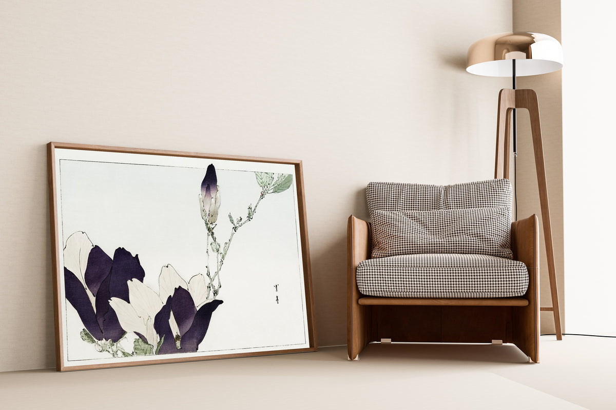 Watanabe Seitei — Purple magnolia | Japanese Bird & Flower Woodblock Print