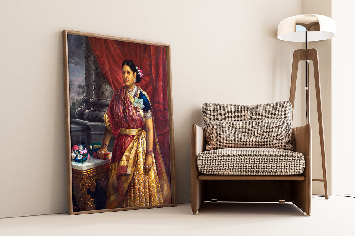 Raja Ravi Varma — Rani Bharani Thirunal Lakshmi Bayi of Travancore | Fine Art Print