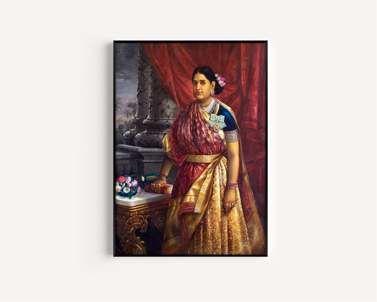 Raja Ravi Varma — Rani Bharani Thirunal Lakshmi Bayi of Travancore | Fine Art Print