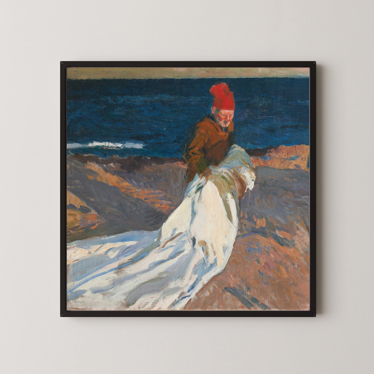 Joaquín Sorolla — Gathering the Sail, Valencia Beach | Fine Art Print