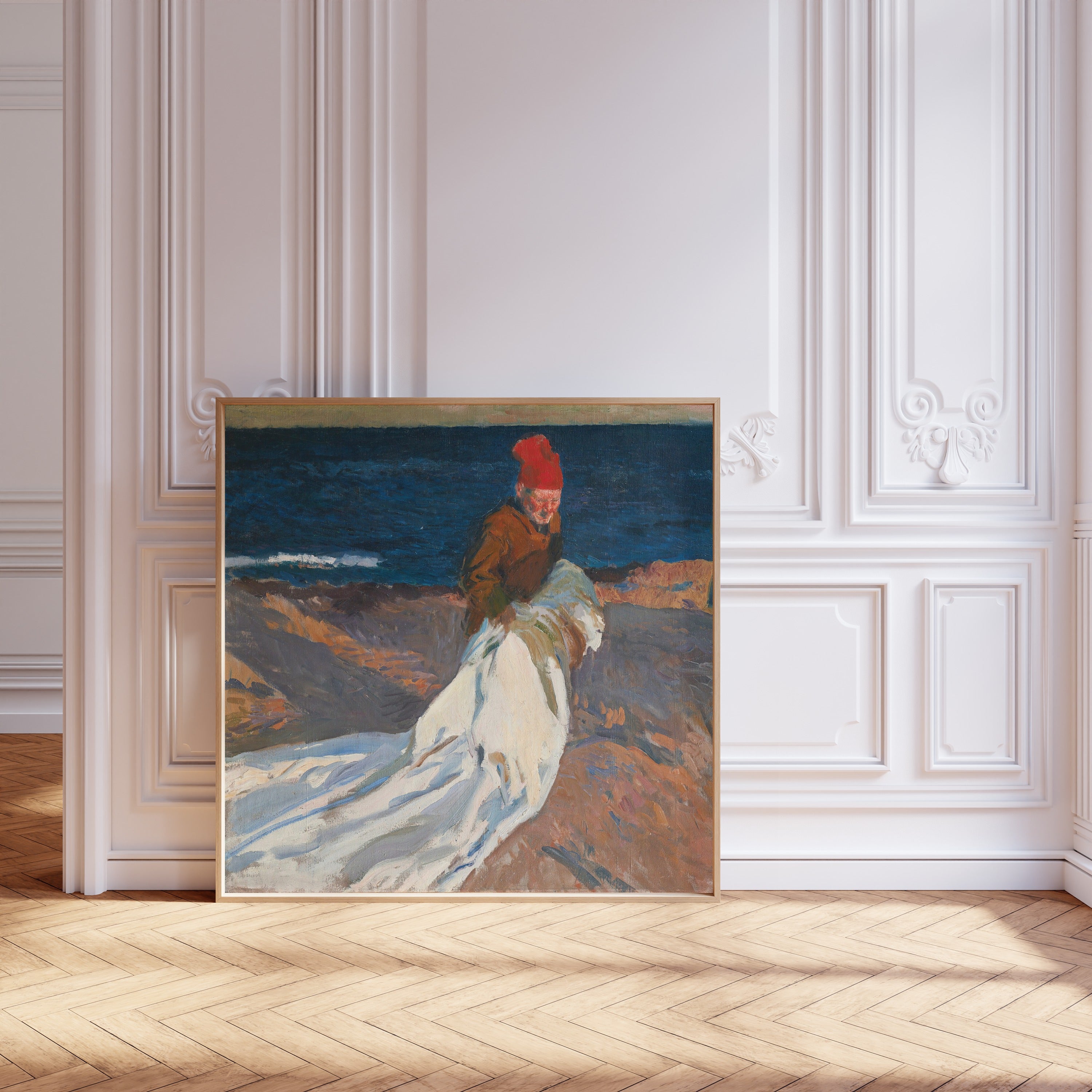 Joaquín Sorolla — Gathering the Sail, Valencia Beach | Fine Art Print