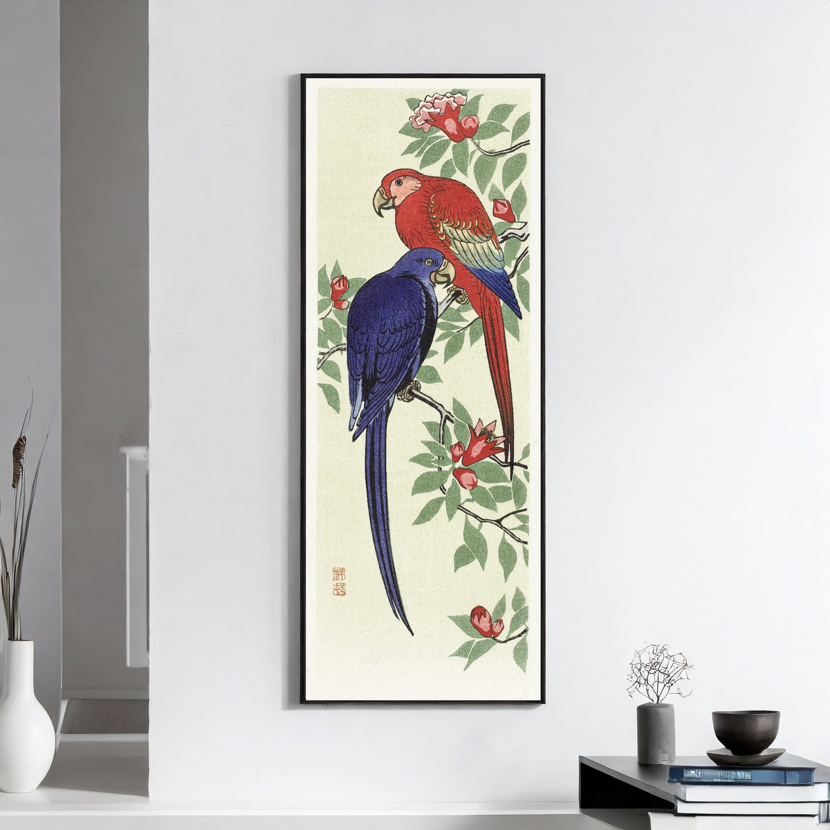 Ohara Koson — Two Macaws | Japanese Bird & Flower Woodblock Print