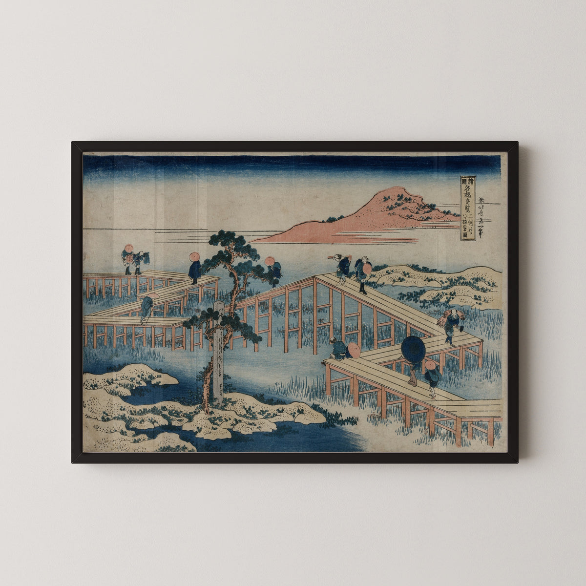 Katsushika Hokusai — Remarkable Views of Bridges in Various Provinces: An Ancient Picture of the Eight Part Bridge in Mikawa Province | Japanese Woodblock Print (Ukiyo-e)