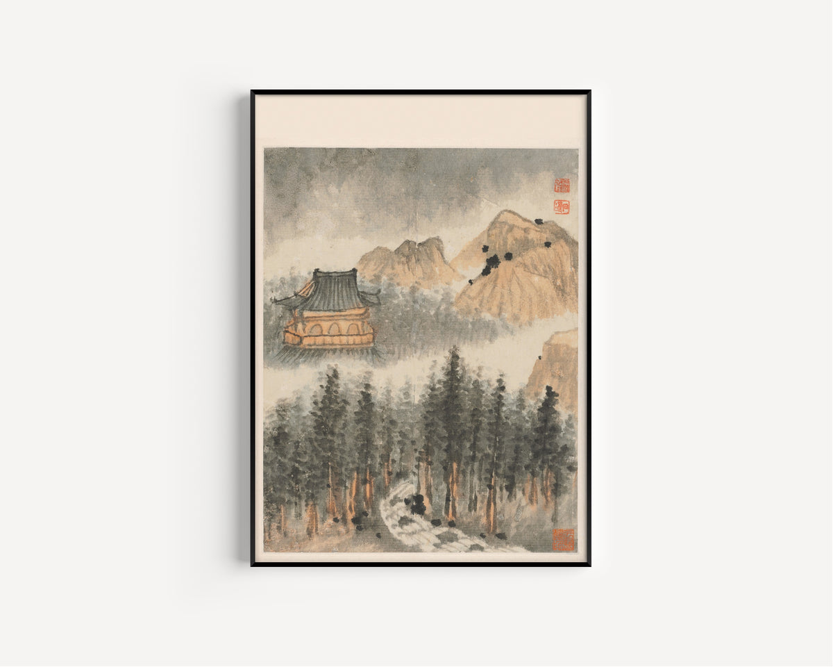 Shitao — Reminiscences of Qinhuai River | Chinese Ink Painting Art Print