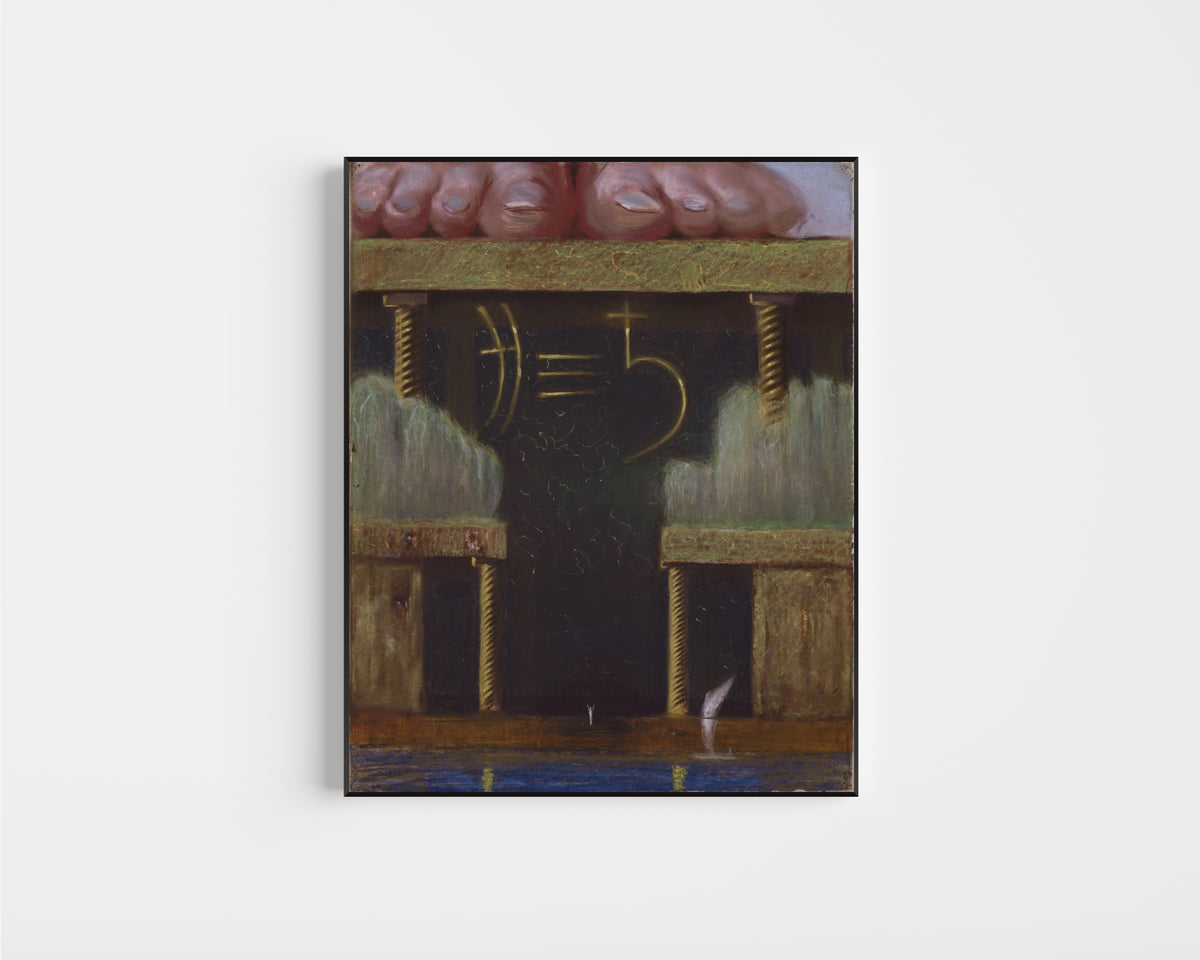 Framed art print of Rex by Mikalojus Konstantinas Čiurlionis, in a slim black frame on a plain white wall