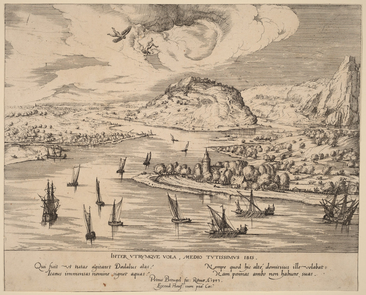 Pieter Bruegel the Elder — River Landscape with the Fall of Icarus | Engraving Print