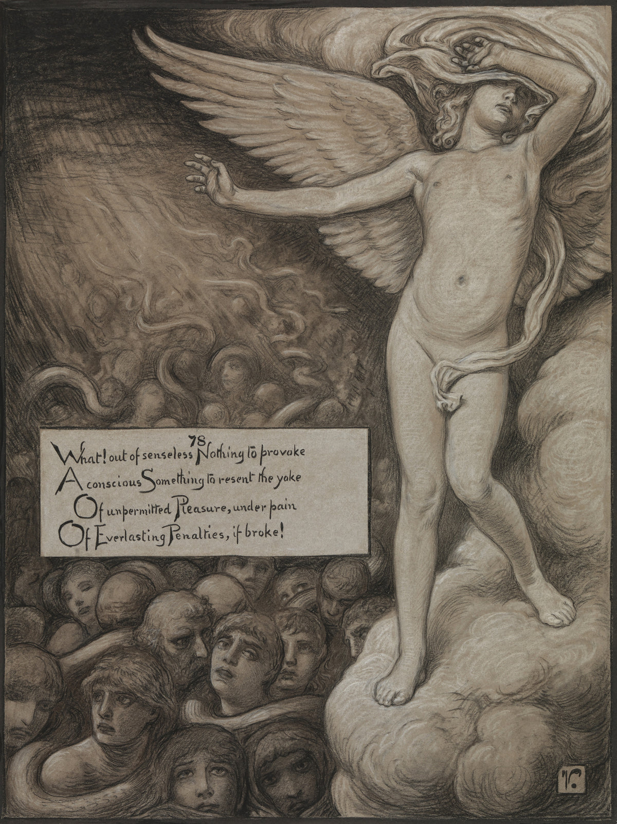 Elihu Vedder — Rubáiyát of Omar Khayyám: Love Shrinking Affrighted at the Sight of Hell | Illustration Art Print