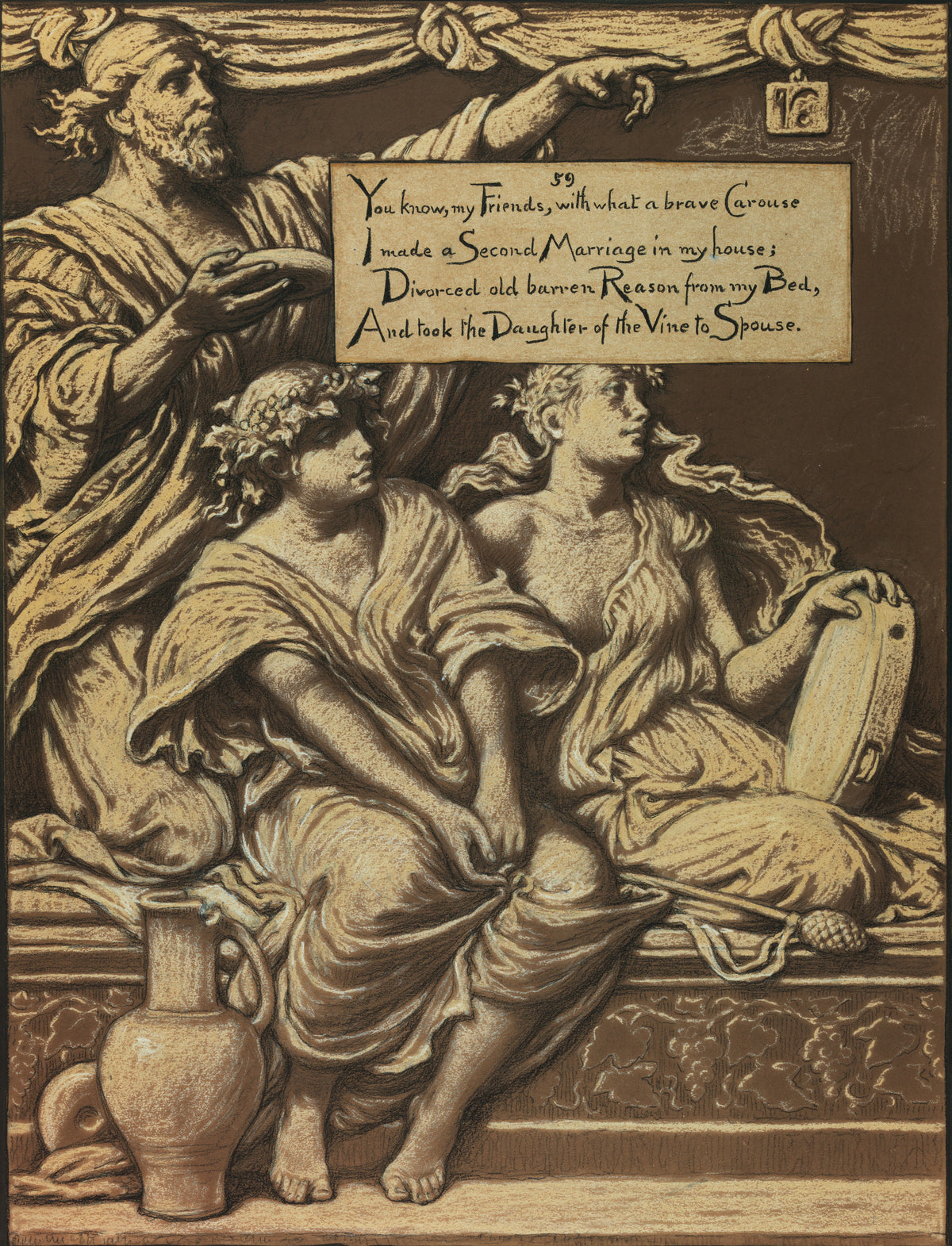 Elihu Vedder — Rubáiyát of Omar Khayyám: The Daughter of the Vine | Illustration Art Print