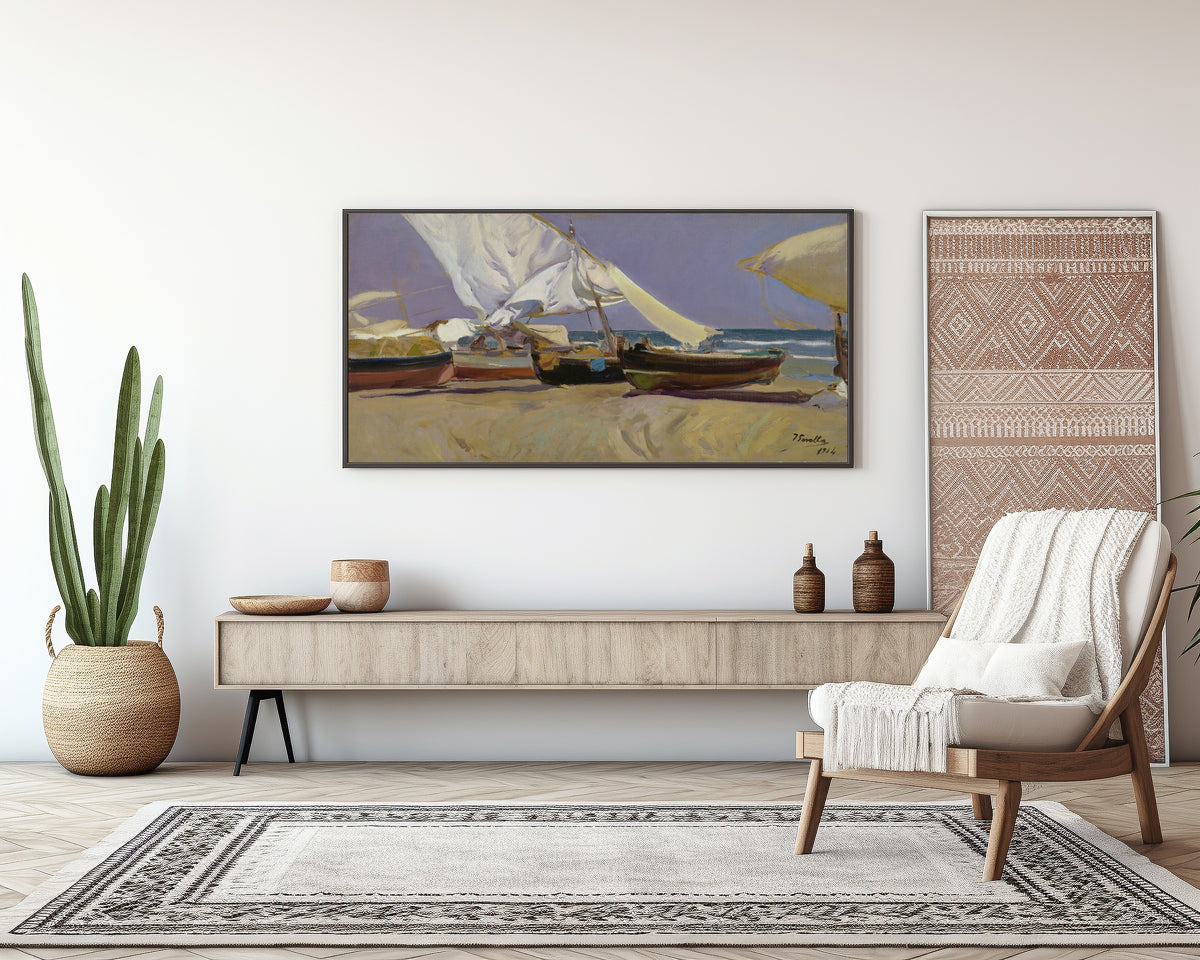 Joaquín Sorolla — Sails, Valencia Beach | Fine Art Print