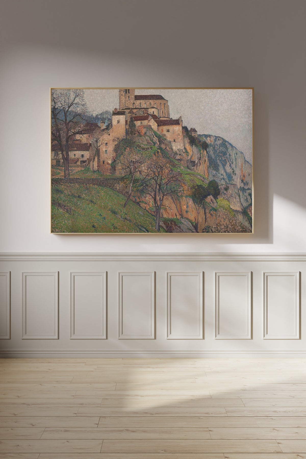Henri Martin — Saint-Cirq-Lapopie (Grey Sky) | Pointillist Landscape Print