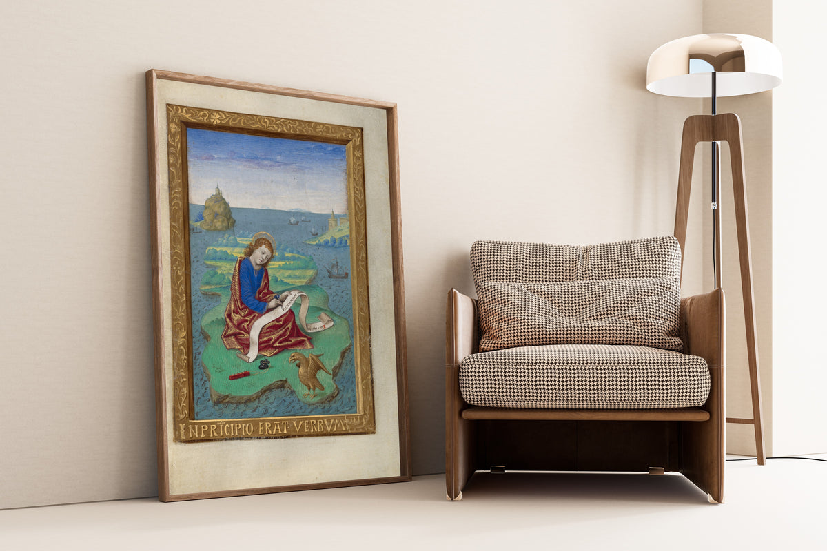 Georges Trubert — Saint John on Patmos | Illuminated Manuscript Print