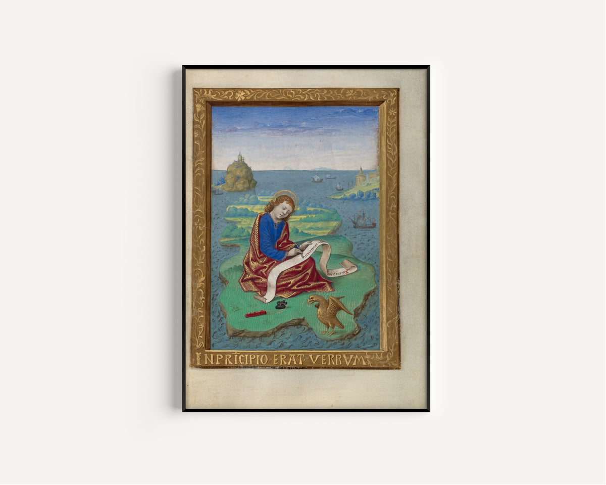 Georges Trubert — Saint John on Patmos | Illuminated Manuscript Print